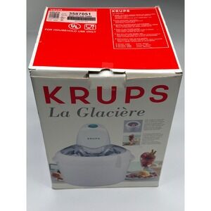 KRUPS La Glaciere Automatic Ice Cream Maker Model 3587051 White Made in Italy‎
